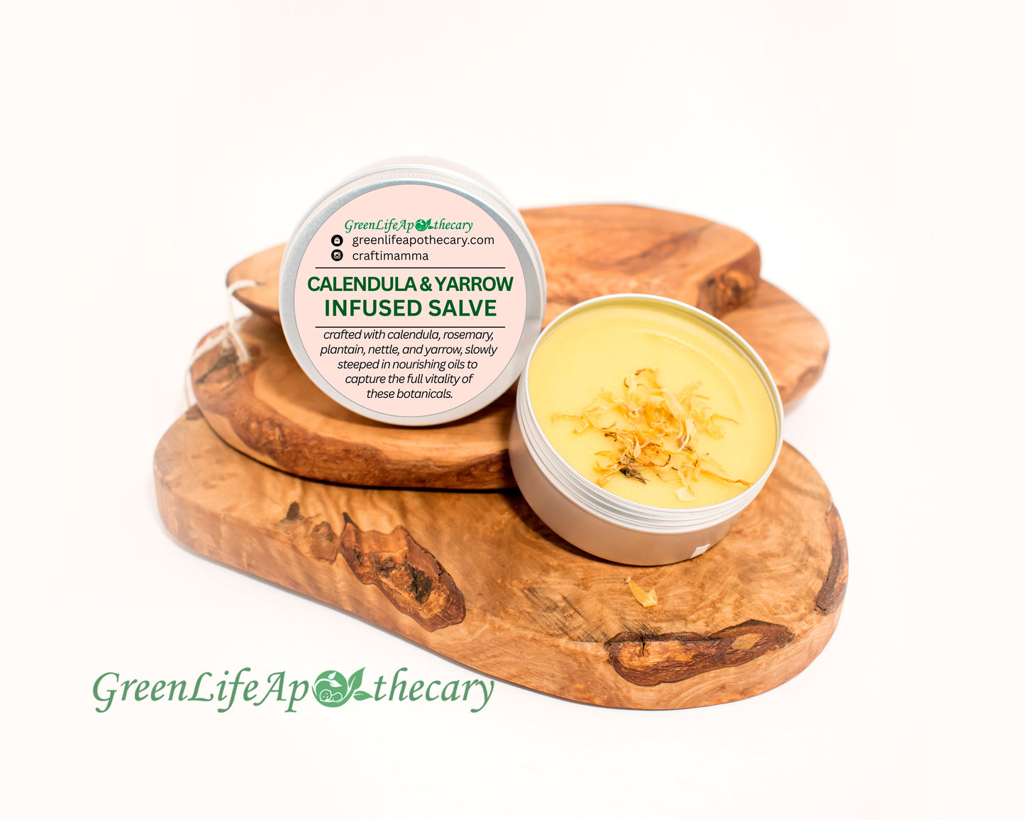 Calendula and Yarrow Salve | Herbal Infused Skin Balm | Soothing Botanical Salve with Plantain, Rosemary, Nettle | Natural Skincare