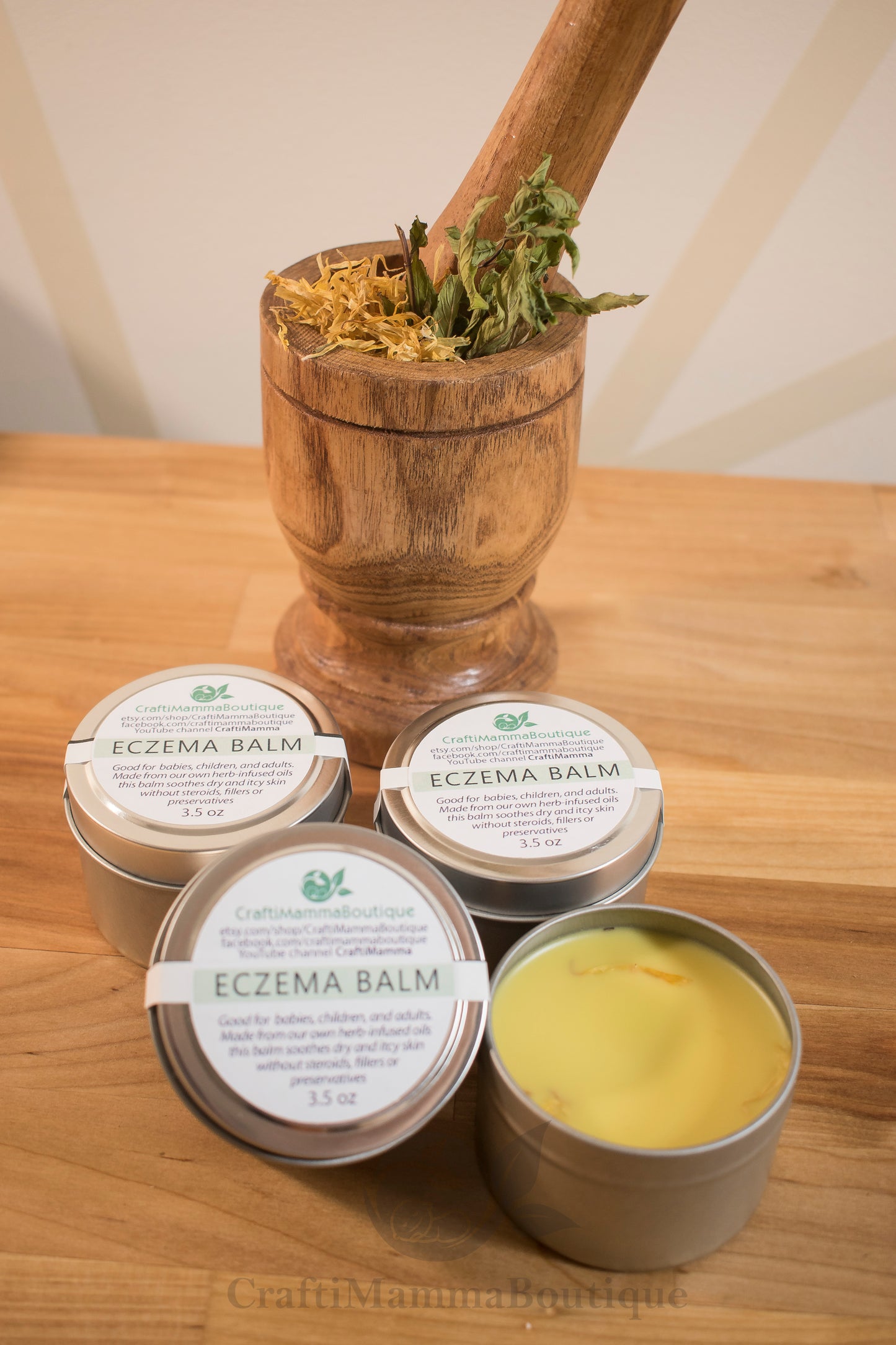 Soothing Herbal Eczema Balm – Plantain, Calendula & Rosemary Infused for Natural Skin Relief