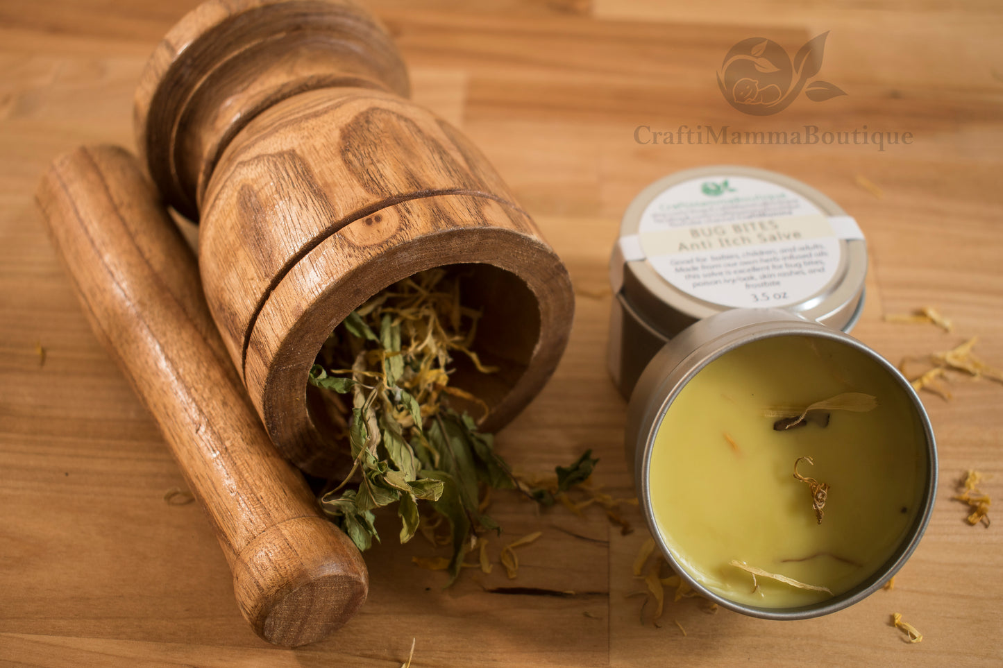 Calendula & Ginkgo Salve | Herbal Infused Skin Balm | Nourishing Botanical Salve | Natural Moisturizer for Dry Skin