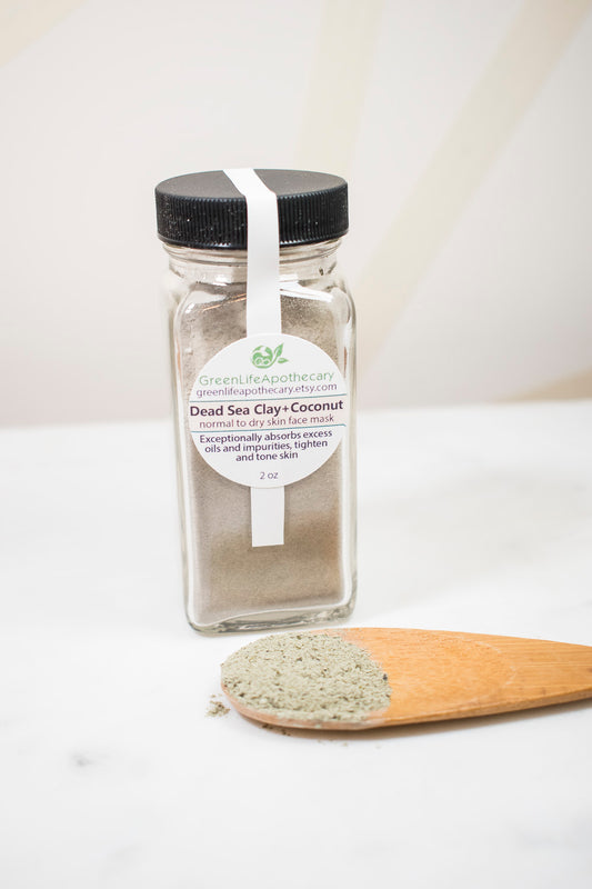 Bentonite Clay & Coconut Milk Face Mask – Toning Clay Mask for Normal Skin | Natural Raw Ingredients | GreenLife Apothecary