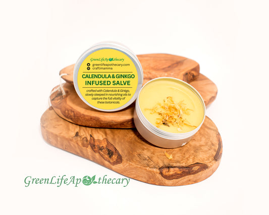 Calendula & Ginkgo Salve | Herbal Infused Skin Balm | Nourishing Botanical Salve | Natural Moisturizer for Dry Skin