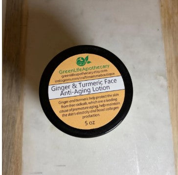 Ginger and Turmeric Face Anti-Aging Lotion Moisturizer Sea Butter Cream