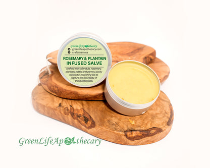 Rosemary & Plantain Salve | Herbal Skin Balm | Calendula, Yarrow, Nettle | Nourishing Botanical Infusion | Natural Skincare