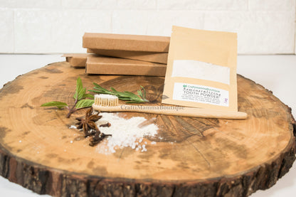 Natural Tooth cleaning Powder, mineral rich, detoxifying, ZERO WASTE packaging, in Glass Jar, NON toxic oral care, fluoride free