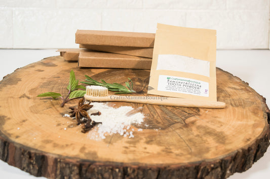 Natural Tooth cleaning Powder, mineral rich, detoxifying, ZERO WASTE packaging, in Glass Jar, NON toxic oral care, fluoride free