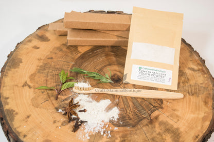 Natural Tooth cleaning Powder, mineral rich, detoxifying, ZERO WASTE packaging, in Glass Jar, NON toxic oral care, fluoride free