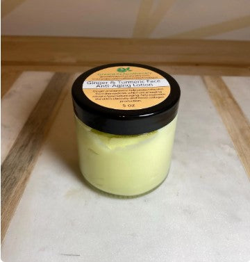 Ginger and Turmeric Face Anti-Aging Lotion Moisturizer Sea Butter Cream